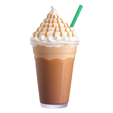 Starbucks iced latte in plastic cup with whipped cream and caramel drizzle sticker
