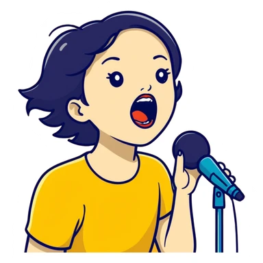 Girl singing sticker