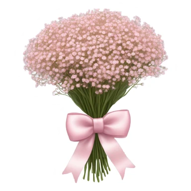 pink babies breath bouquet with bow around it sticker