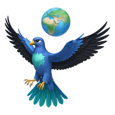 hirondelle avec globe terrestre sticker