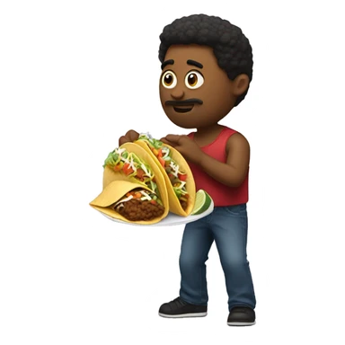 big back man eating tacos sticker