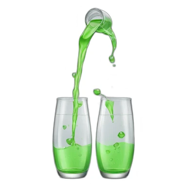 Pouring liquids from two bottles into one glass sticker