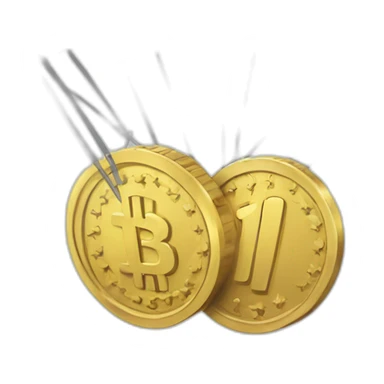 the coin is parachuting sticker