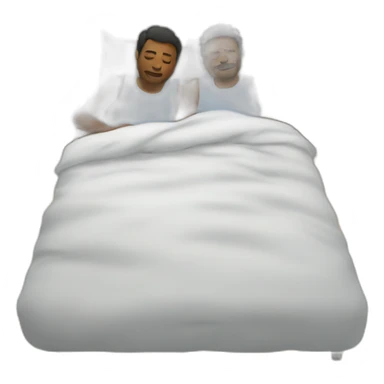 2 men sleeping in a bed sticker