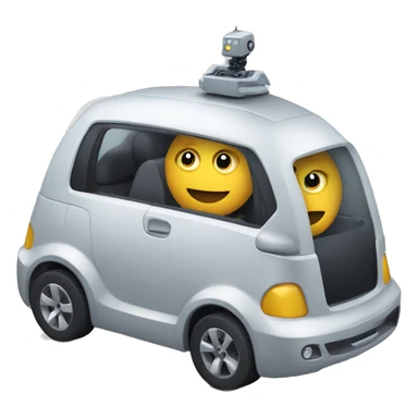 Robot driving a normal car sticker