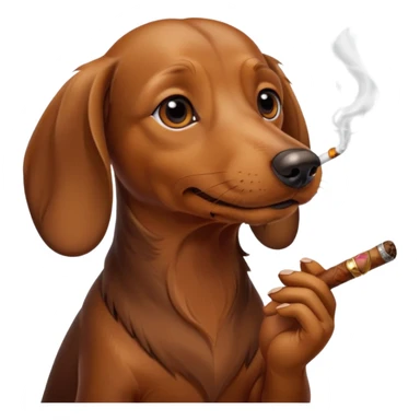 A daschund smoking sticker