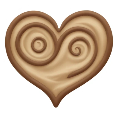 Beige and brown swirl heart sticker