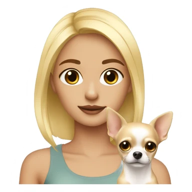 Blonde girl with Chihuahua ￼ sticker