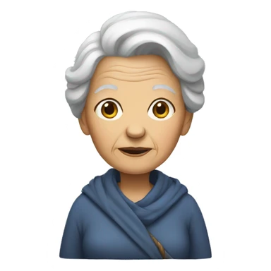 Old woman waiting sticker