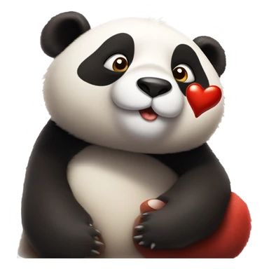 urso panda abraçando um coraçao sticker