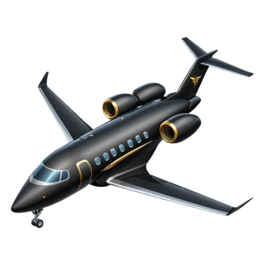 Black private jet sticker