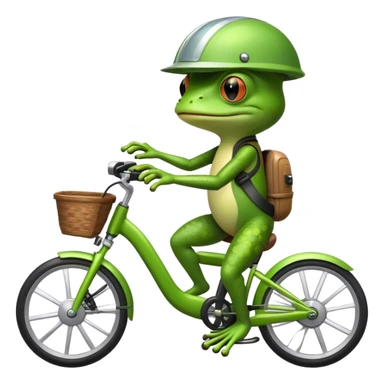 Frog with helmet and an e-bike  sticker