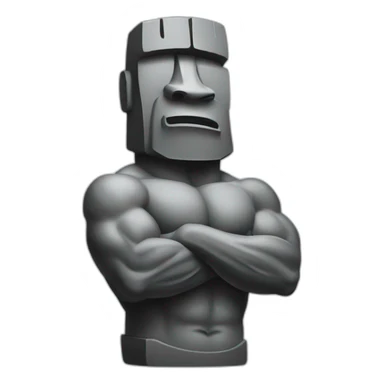 MOAI FLEXING MUSCLE sticker