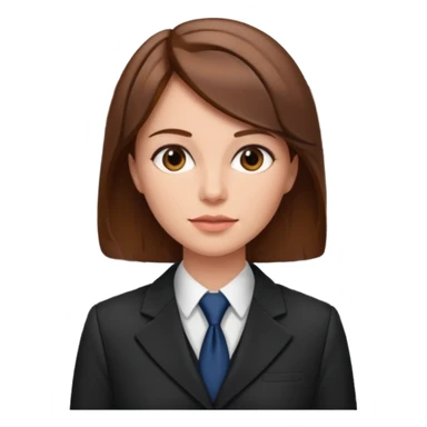 legal expert woman with brown hair in a suit courthouse in the background sticker