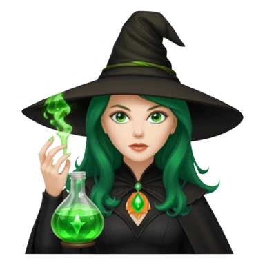 Nicole Kidman making green glowing potion in witch costume sticker