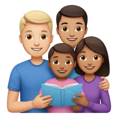 couple adopting of a child from social services sticker