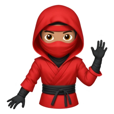 brown skin ninja red clothes sticker