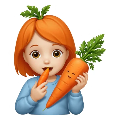 Baby eating carrots  sticker