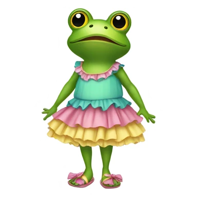 Frog wearing sandals and a dress sticker