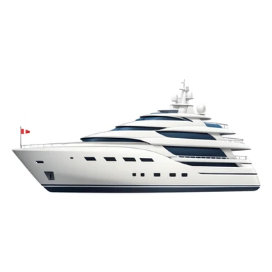 large yacht facing to the right on white background sticker