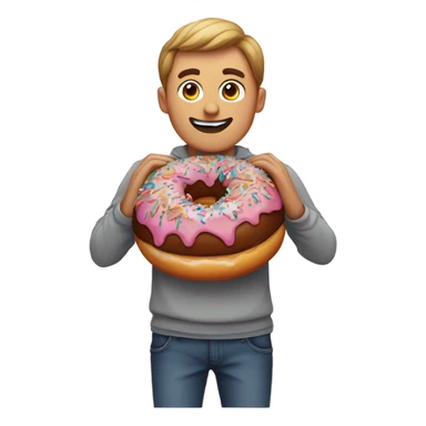 Guy with a donut instead of a body  sticker