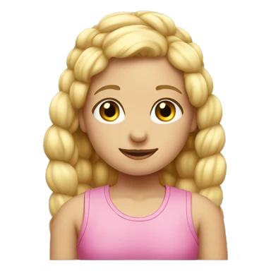 Girl with blonde pigtails,pink tank top, sticker