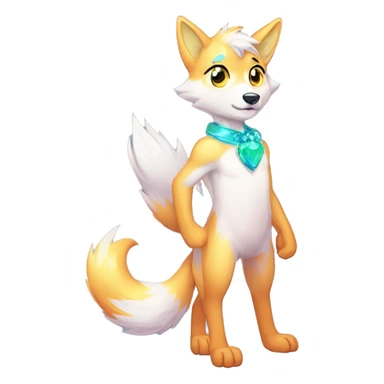 Colorful Shiny Fionbri-Falvie-sparkle-wolf-sona full body sticker