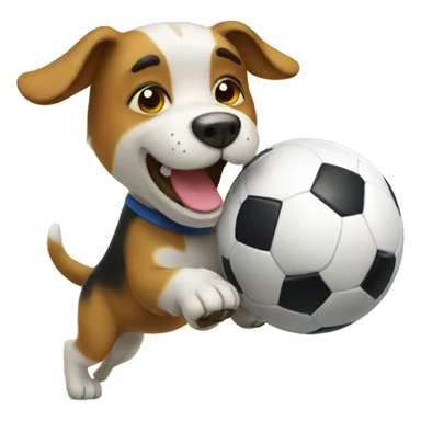 Dog playing soccer  sticker