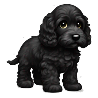 Black cockapoo puppy dog black sticker