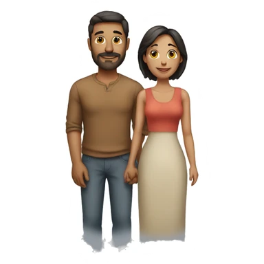 Men with his wife sticker