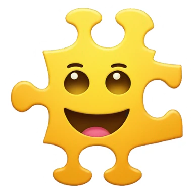 pixel art yellow puzzle piece with happy face sticker