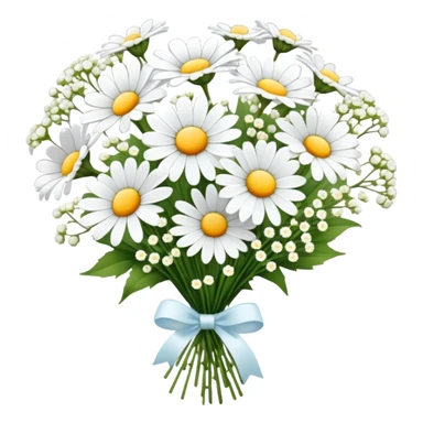 daisy and babies breath bouquet  sticker