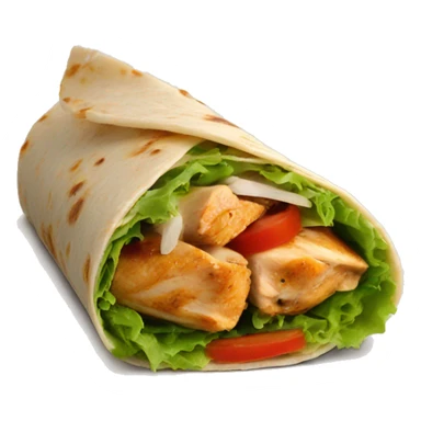 Homemade wrap with chicken sticker
