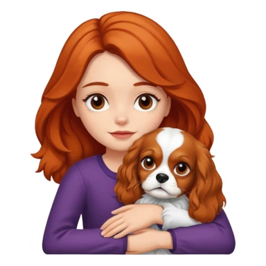 Daughter hughing king charles cavalier sticker
