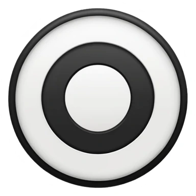 A black circle surrounded by a white circle surrounded by a white circle  sticker