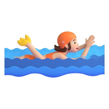 girl swimming sticker
