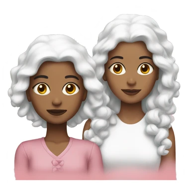 Two white sisters pink Christmas  sticker