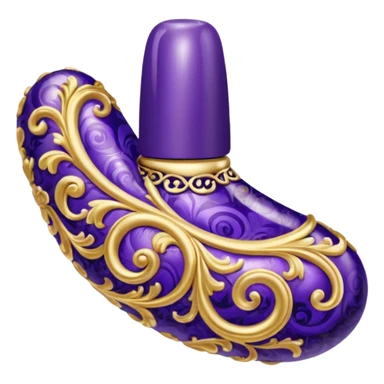 gold and dark purple rococo inflatable puffy nail polish sticker