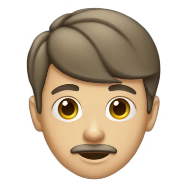 teenager-shaved-head-with-big-moustache-and-earings sticker