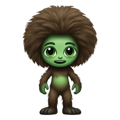 Alien hugging Bigfoot  sticker