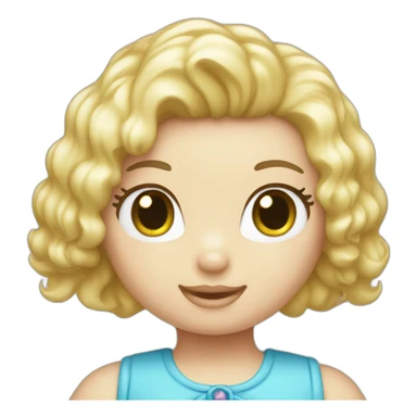 Hello kitty with blond hair and blue eyes sticker