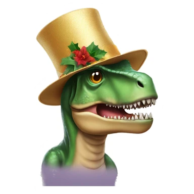 T-Rex in a new year hat sticker