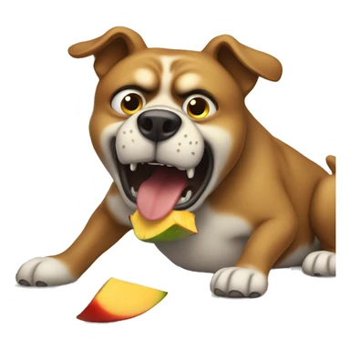 angry dog eating mangoe sticker