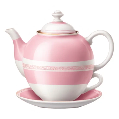 vintage elegant pink and white teapot and teacup sticker
