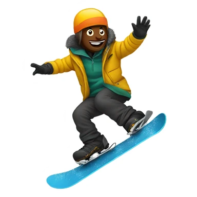 Guy falling on a snowboard  sticker