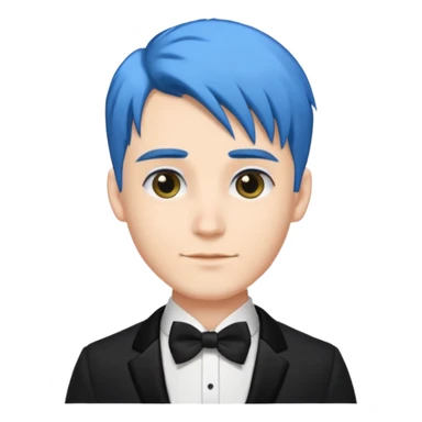 blue hair groom sticker