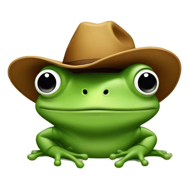 Frog tipping a cowboy hat sticker