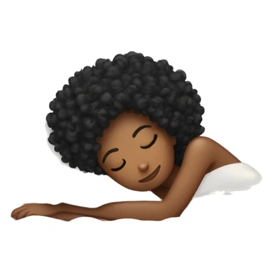black curly hair women sleeping in bed  sticker
