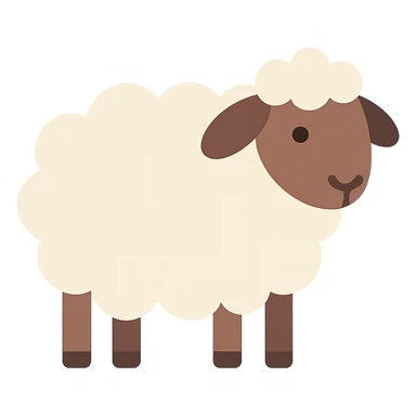 Flat design style sheep sticker