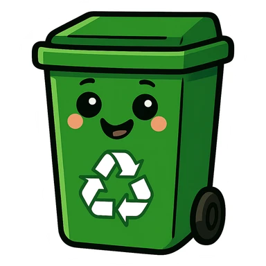 green recycling bin, simple, clear, suitable for GG sticker